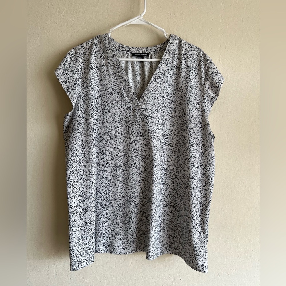 Black and white speckled top